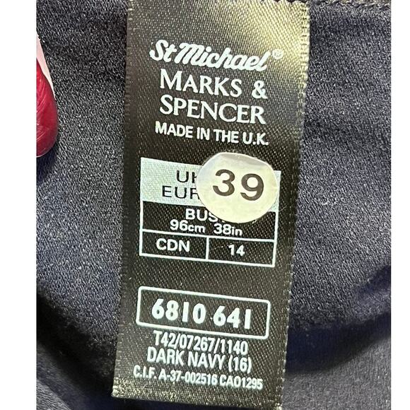 St Michael Marks & Spencer Viscose Blend Tee Shirt Top Sz M Blue Capsule Preppy - Picture 5 of 8